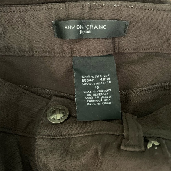 Simon Chang | Brown Super Stretchy Jeans - 10 - Picture 5 of 6